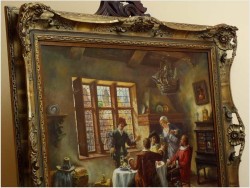 MALARSTWO RODZAJOWE! DYSPUTA PRZY WINIE - OSKAR URBAHN XIX/XXw.