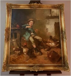 Chłopiec, Kury i Kaczki- Dickmeis Gerhard (Heinsberg 1918 - 1978 Jülich) 