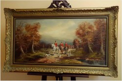 MALARSTWO PANORAMICZNE  "WYJAZD NA POLOWANIE" - Hermann WIESENHÖFER *1929