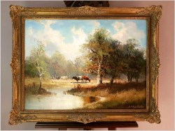 Pejzaż z Krowami ~ Helmut Stadelhofer (1914- 1979)