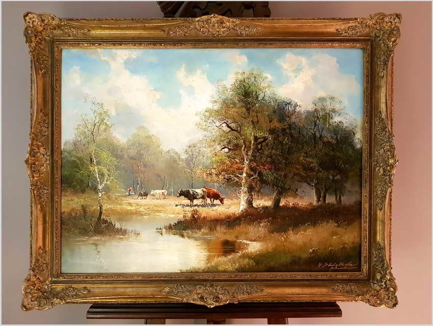 Pejzaż z Krowami ~ Helmut Stadelhofer (1914- 1979)