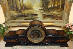 POLECAMY! BUFETOWY ZEGAR KWADRANSOWY (FHS) FRANZ HERMLE & SOHN - STAN IGŁA! 75CM.