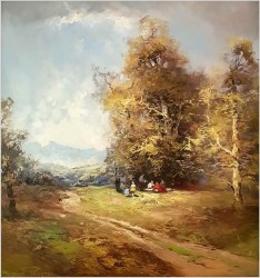 Polecamy Impresjonizm! Rodzinny Piknik w Krajobrazie Późnego Lata - Anselm Prester (1909 - 1959)