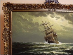 PIĘKNA MARINA! ŻAGLOWIEC NA PEŁNYM MORZU - ERNST ALSEN (1920 - 1989)