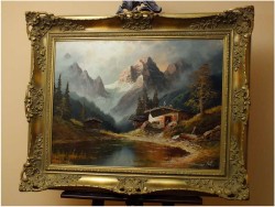 MEGA RARYTAS! ALPEJSKI KRAJOBRAZ - GUSTAW WEISS/GUWE (130 x 110)