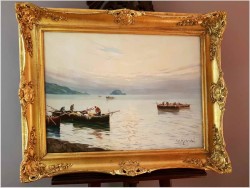 Marynistyka! Rybacy u Wybrzeży Capri - Maurice Romani (*1925 Italy)