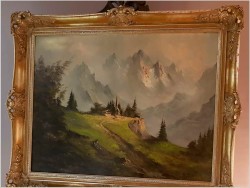 PIĘKNE NIEMIECKIE MALARSTWO KRAJOBRAZOWE-  EBERLINGER XXw. (120x90cm)