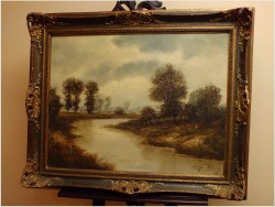 POLECAMY MALARSTWO! SIELANKOWY KRAJOBRAZ - HEINRICH ASCHENBROICH (Düsseldorf,1839-1909)