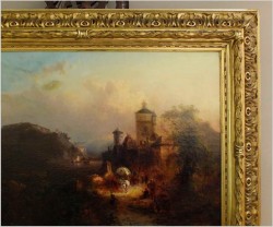 POLECAMY MUZEALNY OBRAZ! MOTYW DUNAJU Z WIDOKIEM NA PASSAU - FRANZ EMIL KRAUSE (1836-1900)