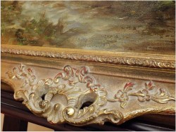 OBRAZ MYŚLIWSKI, SARNY U WODOPOJU - GEORG MAJEWICZ (1897 - 1965)