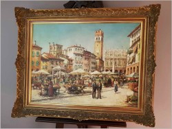 UNIKAT! PIAZZA DELLA ERBE, VERONA - HANS WOLF (1921 IN GRAZ; † 1972 EBENDA)