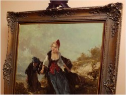 RARYTAS! HOLENDERSKIE KOBIETY NA WYDMACH MORSKICH - DICKMEIS GERHARD (Heinsberg 1918 – 1978 Jülich)