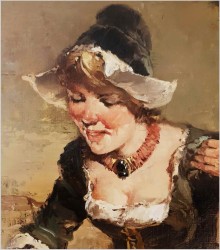 GOSPOSIA Z GĘSIAMI - DICKMEIS GERHARD (HEINSBERG 1918 - 1978 JÜLICH)