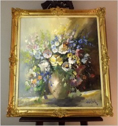 ZOBACZ! WYJĄTKOWA SALONOWA MARTWA NATURA - BUKIET WIOSENNYCH KWIATÓW, NIEMCY XXw.