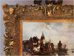 HOLLÄNDISCHE HAFENSTADT -  B.LAMBERT, Karl Kaufmann (Österreich, 1843–1901/05)