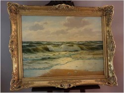 Fale morskie nad brzegiem Bałtyku - Waldemar Schlichting (1896 - 1970)