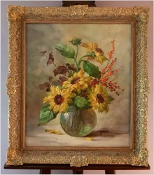 Arcydzieło! Słoneczniki w Szklanym Wazonie - Hedwig Petermann (1877-1919)