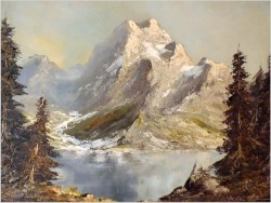 RARYTAS!!! SILVAPLANERSEE. OLEJ, SZPACHLA - ORYG. HERBERT UERPMANN (1911-1996)