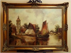 POLECAMY! PERFEKCYJNY KRAJOBRAZ, MARINA - MALARSTWO NIEMIECKIE, MESSNER XXw.