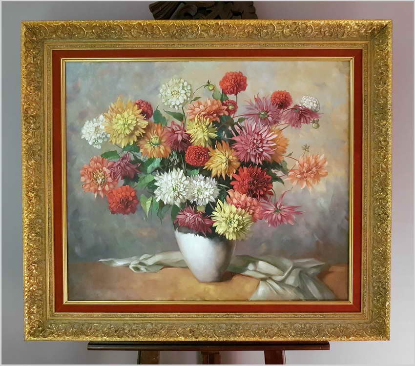 Chryzantemy w wazonie - Helmuth Andreas Volkwein *1920