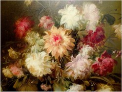 Pałacowe malarstwo, kwiaty w wazonie - Kömpöczy Balogh Endre (Hungary,1911-1977)  120cm x 100cm