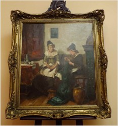 MALARSTWO AUKCYJNE! - SCENA RODZAJOWA! DICKMEIS GERHARD (1918-1978r.)