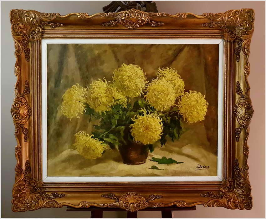 Duże Malarstwo Aukcyjne! Chryzantemy - Jules (Juul) CORT DE (1918-1999) 