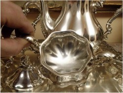 POLECAMY! DUŻA PAŁACOWA ZASTAWA POSREBRZANA - KAWA,HERBATA XIX.w