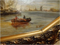 POLECAMY! WIDOK NA HOLENDERSKIE NABRZEŻE – WERNER HERMANN 1816-1905, DÜSSELDORF