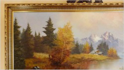 Na rozlewiskach! Wielki stary obraz olejny - Oryg. Georg Kuboth (Schlesien, Śląsk 1916-2004) 135cm x 75cm