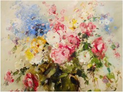 PAŁACOWE AUKCYJNE MALARSTWO! KWIATY  - Ingfried Paul HENZE-MORRO (1925-2013) CERTYFIKAT!