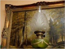 PIĘKNA SYGNOWANA LAMPA NAFTOWA Z ONYX - MATADOR 15"