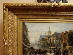 PAŁACOWE MALARSTWO! ANSICHT VON ANTWERPEN - MAX GAISSER (AUGSBURG 1857-1922 MUNICH)