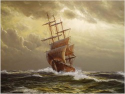 PAŁACOWE MALARSTWO MARYNISTYCZNE - ERNST ALSEN (1920 - 1989)