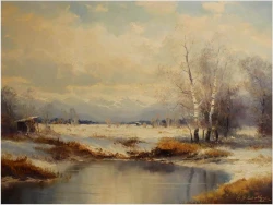 SALONOWY ZIMOWY KRAJOBRAZ - HELMUT STADELHOFER (1914- 1979)