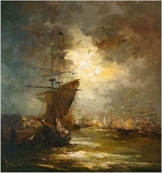 Żaglowiec Na Redzie - Johannes Hubertus Hendrikus BÉVORT (1917-1996)