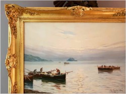 Marynistyka! Rybacy u Wybrzeży Capri - Maurice Romani (*1925 Italy)