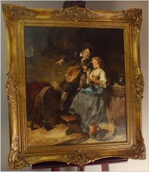 Dziewczyna i zalotny grajek z mandoliną - Dickmeis Gerhard (1918 – 1978)