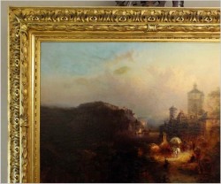 POLECAMY MUZEALNY OBRAZ! MOTYW DUNAJU Z WIDOKIEM NA PASSAU - FRANZ EMIL KRAUSE (1836-1900)