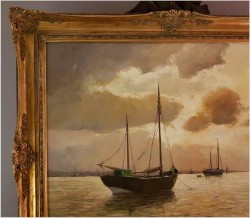 Marynistyka! Łodzie Żaglowe na Redzie Büsum  - E.R. Schürmann *1898