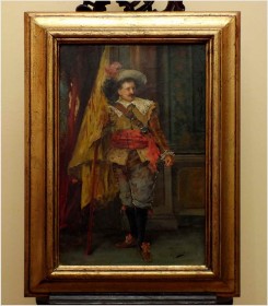 POLECAMY! WŁOSKI GWARDZISTA ZE SZTANDAREM (Italy, XIXw.)