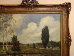 PIĘKNY KRAJOBRAZ W DUŻEJ BAROKOWEJ RAMIE ~ Carl Wilhelm Mosblech (1868-1934)