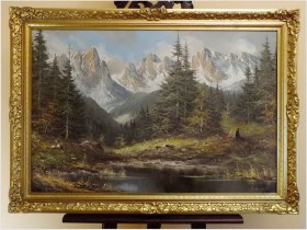 PIĘKNY ALPEJSKI KRAJOBRAZ - FRITZ ZSCHIESCHE (1926-2012)