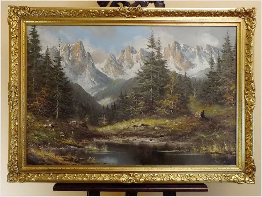 PIĘKNY ALPEJSKI KRAJOBRAZ - FRITZ ZSCHIESCHE (1926-2012)