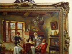 MALARSTWO RODZAJOWE! DYSPUTA PRZY WINIE - OSKAR URBAHN XIX/XXw.