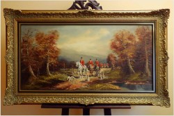 MALARSTWO PANORAMICZNE  "WYJAZD NA POLOWANIE" - Hermann WIESENHÖFER *1929