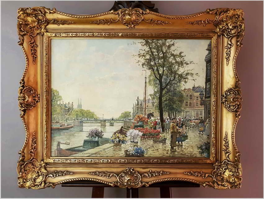 Polecamy Arcydzieło! Nabrzeże, Targ Kwiatowy w Amsterdamie / F. Max RICHTER-REICH (1896-1950)