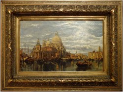 WIDOK NA GRAND CANAL Z BAZYLIKĄ SANTA MARIA DELLA SALUTE  - Karl Kaufmann (Österreich,  1843–1901/05)