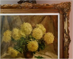 Duże Malarstwo Aukcyjne! Chryzantemy - Jules (Juul) CORT DE (1918-1999) 