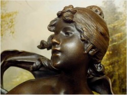 STARA DUŻA LAMPA NAFTOWA - AUGUSTE MOREAU  XIXw. / 86 CM.